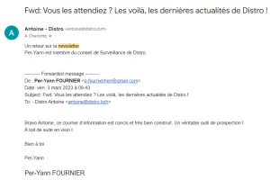 Retour de la newsletter via mail (contact1)